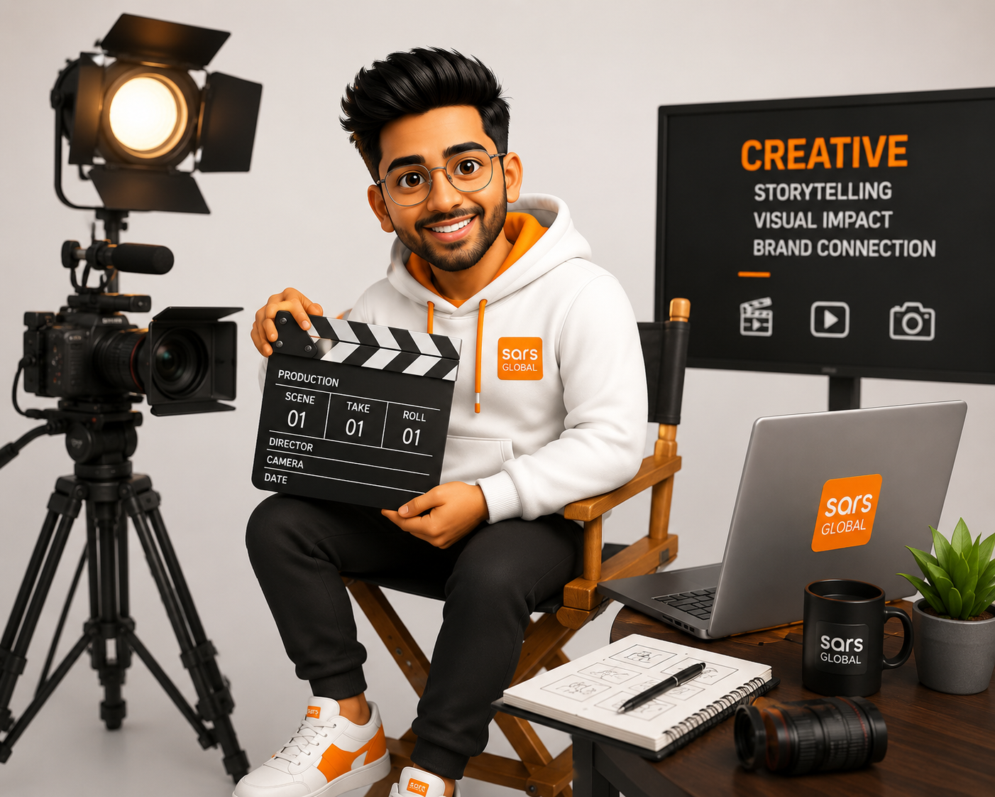 Creative and ad film production setup